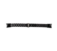 CCYLEZ Bracelet de rechange pour Honor Band 5 4 en acier inoxydable avec fermoir pliable à double bouton (noir + noir)
