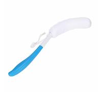 CCYLEZ Brosse pour le Corps en éponge Douce avec Long Manche incurvé pour un Bain Exfoliant Facile - Conception Ergonomique, Tête Amovible, Bleu Blanc - Idéal pour un Usage Domestique