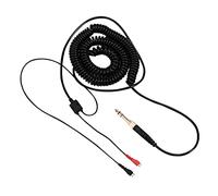 CCYLEZ Câble à Ressort de Remplacement pour Casque Série HD, Transmission Haute Définition, Idéal pour les Musiciens et les Audiophiles, Câble Noir Extensible de 2 M