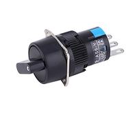 CCYLEZ Commutateur Rotatif, Sélecteur 2 et 3 Positions, 16mm (AB6-11X2) | Conception à montage sur panneau, compatible avec les appareils électroménagers, AC 250 V, utilisée dans les équipements
