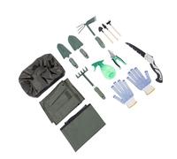 CCYLEZ Ensemble Complet d'outils à Main de Jardin | Comprend Un Râteau à Truelle, Un Sécateur, Une Scie Pliante, Un Flacon Pulvérisateur, Un Tablier, des, Un Tapis de rempotage.