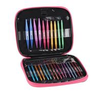 CCYLEZ Ensemble D'aiguilles à Tricoter Interchangeables, Aiguilles à Tricoter Circulaires en Aluminium avec 13 Paires D'aiguilles et Sac de Rangement en PU, pour Bricolage, Pulls,