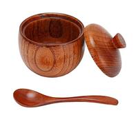 CCYLEZ Ensemble de Pot à épices en Bois avec Cuillère et Couvercle pour