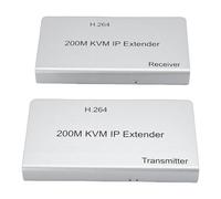 CCYLEZ Extension KVM HD, Transmet les Signaux DVI D jusqu'à 200 M Via un Câble Cat6 Cat7, avec Ports USB, Télécommande Plug Play, pour PC HDTV, Décodeur, Lecteur DVD (Prise UE)