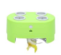 CCYLEZ Jouet Interactif pour Chat à Plumes, Boîte Fromage 4 Trous, 3 | 4 trous, 3 modes de jeu, batterie 400 mAh, 2 heures de jeu, 4 coussinets en silicone