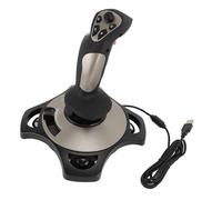 CCYLEZ Joystick de Vol PC, Bâton de Vol Filaire Quatre Axes 12 Touches Programmables Joystick de Contrôle de Simulateur de Vol avec Fonction de Vibration Contrôle de L'accélérateur pour