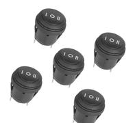 CCYLEZ Lot de 5 Interrupteurs à Bascule Marche/arrêt/marche avec Couvercle étanche pour Bateaux, Motos et Voitures, 10 A/125 V 6 A/250 V, Interrupteurs Ronds Noirs, Installation Facile