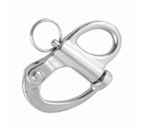 CCYLEZ Manille à Pression Marine en Acier Inoxydable à Dégagement Rapide avec Anneau Rond pour Gréement de Bateau en Plein Air 1 Pièce (12 * 52mm)
