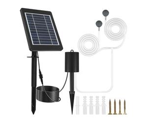 CCYLEZ Pompe à Air Solaire, 2200mAh avec Batterie de Secours | IP55 étanche, large application pour les étangs, la culture hydroponique, l\'énergie solaire, conception légère