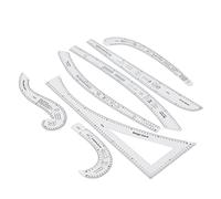 CCYLEZ Règle de Couture sur Mesure, Ensemble de 7 Pièces pour la Rédaction de Motifs, Outils en Acrylique Transparent de Haute Précision pour les Créateurs de Mode