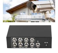 CCYLEZ Répartiteur Vidéo 1 Entrée 8 Sorties, Boîtier Répartiteur BNC 75 Ohm, Amplificateur Distributeur Coaxial 1080P, pour Système Vidéo Public, Surveillance Multi-écrans, 100-240 V (EU)