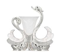 CCYLEZ Swan Shape Dinnerware Set with 6 Spoons (SILVER)