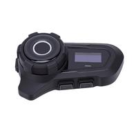 CCYLEZ Système de Communication Bluetooth pour Moto avec écran LED, Casque d' pour 6 Pilotes, Casque étanche avec Suppression du Bruit CVC pour GPS, Musique, Appels Mains Libres