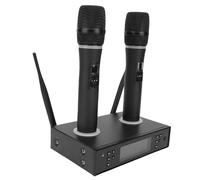 CCYLEZ Système de Microphone sans Fil Double Récepteur Rechargeable Anti-hurlement Plug and Play pour Chanter karaoké Discours à la Maison avec Signal Stable