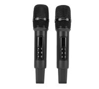 CCYLEZ Système de Microphones sans Fil Doubles avec Récepteur, Microphones de karaoké Rechargeables par USB-C pour Chanter, Streamer en Direct, Fêtes à la Maison, Ensemble de MICR