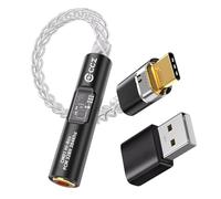 CCZ CM01 Adaptateur pour écouteurs Adaptateur USB C vers jack 3,5 mm Amplificateur MAX97220 Puce de décodage Conexant CX31993 Convertisseur audio haute résolution 24 bits/384 kHz Câble plaqué argent