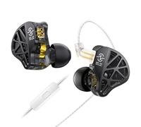CCZ MC04 Ecouteur Intra Auriculaire, In Ear Monitor avec Conducteur Hybride 10mm Magnétique DD+BA, IEM Câble Détachable OFC Argenté 3,5mm, Isolation Sonore Ecouteurs Gaming avec Micro pour PS4