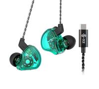CCZ Melody Casque filaire de type C pour Samsung Galaxy S23 S22 S21 S20 Ultra, casque USB C pour iPad/iPad Pro/Oneplus Écouteurs intra-auriculaires avec 1BA 1DD (vert, sans micro), YLX6681
