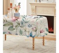 CCZM Botanique De Fleurs Sauvages Nappe Ovale 180x240 cm Floral, Nappe de Table Motif Multi-Fleurs en Polyester, Nappe en Tissu Imperméable et Anti-Tache, pour Cuisine, Salle à Manger, Jardin - G-7