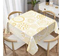 CCZM Cercle Géométrique Nappe Impermeable Carrée 100x100 cm Cœur Bohème & Triangle, Nappe de Table Abstrait en Tissu Polyester, Décoration Nappe Lavable et Anti-Tache, G-933