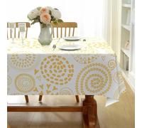 CCZM Cercle Géométrique Nappe Impermeable Rectangulaire Motif Cœur Bohème & Triangle, Nappe de Table Abstrait en Tissu Polyester, Décoration Nappe Lavable et Anti-Tache 100x140 cm, G-933