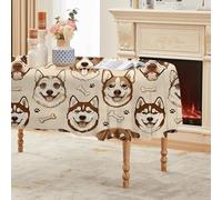 CCZM Chien Nappe Impermeable Ovale 180x240 cm Empreintes De Pattes Brunes, Nappe de Table Os Blancs en Tissu Polyester, Décoration Nappe Lavable et Anti-Tache, G-550