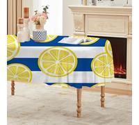 CCZM Citron Nappe Impermeable Ovale 180x240 cm Moderne, Nappe de Table Citron Jaune en Tissu Polyester, Décoration Nappe Lavable et Anti-Tache, G-585