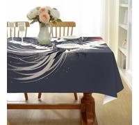 CCZM Grue Japonaise Nappe Rectangulaire 140x240 cm Oiseau Oriental, Nappe de Table Motif Grue Ciel Nocturne en Polyester, Nappe en Tissu Imperméable et Anti-Tache - G-942