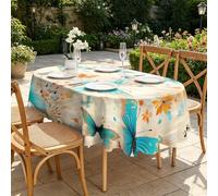 CCZM Nappe Impermeable Ovale 180x240 cm Motif Papillon Aquarelle