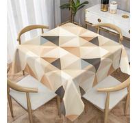 CCZM Triangle Géométrique Nappe Impermeable Carrée 200x200 cm Artistique Minimaliste, Nappe de Table Neutre en Tissu Polyester, Décoration Nappe Lavable et Anti-Tache, G-920