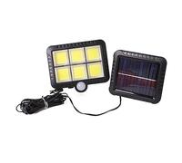 CCZRD Applique Solaire avec Capteur De Mouvement PIR COB 56/100/120 Applique Murale LED Projecteur Étanche Projecteur De Rue d'urgence 5M Câble(120LEDs COB Type)