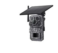 CCZRD Caméra Solaire De Suivi des Sentiers Vidéo 4G, Vision Nocturne, 0.3s, Activation par Le Mouvement, Étanche, GPS, for Jardin, Chasse en Plein Air(4G Camera Add 64G)