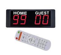 CCZRD Horloge De Score Tennis Télécommandée for Tableau Bord Numérique Électronique Portable Facile Lire L'intérieur comme L'extérieur(White Remote Control)