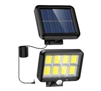 CCZRD Lumière LED Solaire Extérieur Filaire Détecteur De Mouvement Sécurité Lumière D'inondation Ip65 Étanche Garage/Jardin/Cour/passerelle LED Applique Murale Solaire(120COB 1200mAh)