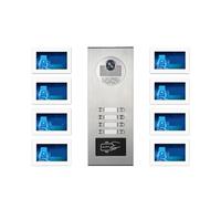 CCZRD Sonnette Multifamiliale 1080P Tuya 7 Pouces 2/3/4/6/7/8/10/12 Unités Déverrouillage Système D'interphone Vidéo À Double Porte Intelligente Gamme D'environnements Domestiques(8 Units W)