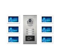 CCZRD Sonnette Multifamiliale 1080P Tuya 7 Pouces 2/3/4/6/7/8/10/12 Unités Déverrouillage Système D'interphone Vidéo À Double Porte Intelligente Gamme D'environnements Domestiques(6 Units W)