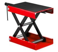 CCZRD Support de cric Ciseaux Center Moto Levage 1100LBS recouvert d'un Coussinet en Caoutchouc antidérapant réglable Hauteur 190 à 330mm, Outils Fonctionnement Fluide Efficace(Red)