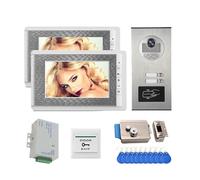 CCZRD Visiophone avec Écran De 7 Pouces, Système D'interphone Et Caméra Contrôle D'accès RFID for Serrure Électrique D'appartement Multi-Familial 2/3/4 Gamme D'environnements Domestiques(530-V70C-2)