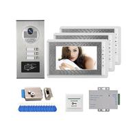 CCZRD Visiophone avec Écran De 7 Pouces, Système D'interphone Et Caméra Contrôle D'accès RFID for Serrure Électrique D'appartement Multi-Familial 2/3/4 Gamme D'environnements Domestiques(530-V70C-3)