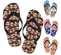 CCZUIML Tongs Personnalisées, Claquettes de Plage d'été Personnalisées avec Logo Photo, Unisexe Dames Hommes pour Cadeau de Plage