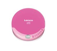 Lenco CD-011PK - Lecteur CD portable, CD PLayer, Poste CD, Aussie pour enfants, avec fonction de recharge de la batterie - Écran LCD - Diskman - avec écouteurs et câble de recharge micro-USB - Rose