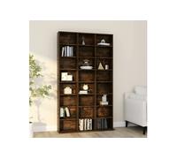 vidaXL Armoire à CD 815090 – Chêne fumé, Bois d'ingénierie, 102x23x177,5 cm