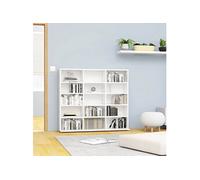 vidaXL Cd-kast 102x23x89,5 cm bewerkt hout hoogglans wit801793 Blanc G