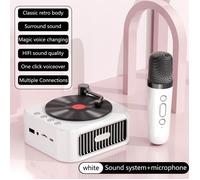 CD player mini blanc + micro Bluetooth rétro stéréo basses puissantes FM radio USB/TF mains libres