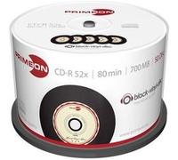 PRIMEON CD-R 80Min/700MB/52x Boîte de gâteau(50 Disque), 2761108 ((50 Disque) noir-vinyl-disque Surface)
