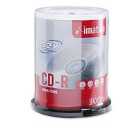 CD-R Discs, 700MB/80min, 52x, Spindle, Branded, Silver, 100/Pk