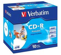 Verbatim CD-R AZO Wide Inkjet Printable 700 Mo 52x 10 pièce(s)