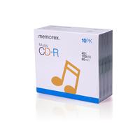 CD-R musical Memorex 700 Mo/80 minutes 40x (pack de 10 avec boîtiers Slim Jewel)