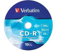 VERBATIM 43725 - CD-R, protection supplémentaire, 700 Mo, 52x, lot de 10 rouleaux