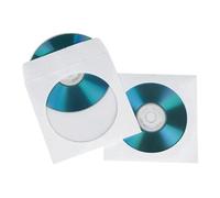 Hama Pochettes de Protection (en Papier pour CD/DVD/Blu-Ray, Lot de 50) Blanc/Transparent